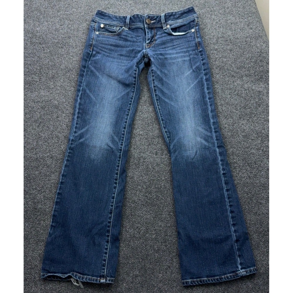 American Eagle Slim Boot Jeans Womens 6 Blue Stretch Low Rise Medium Wash